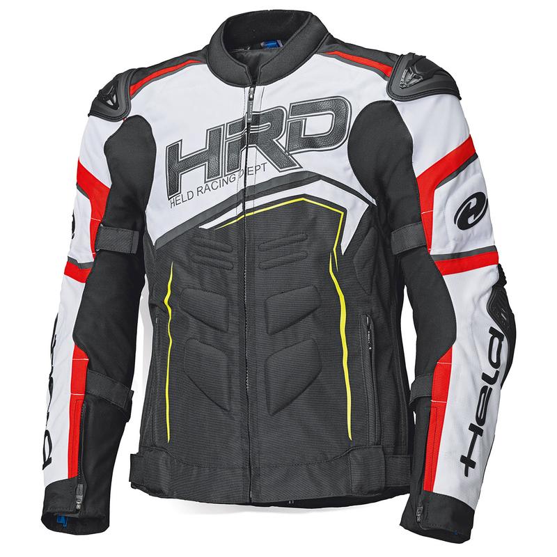 HELD Safer SRX Fekete/Fehér/Piros Textil Motoros Kabát